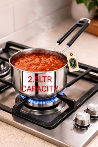 Image of NFC Stainless Steel Patila 2.5 Litre | Heavy Gauge Tea & Milk Pan /Patila | Heavy Duty | Induction & Gas Compatible | Best for Home & Kitchen | Daily Use Stainless Steel Sause Pan 2.5L