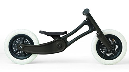 Wishbone Bike RE2 2in1, Designer Balance Bike, Recycled PCR Plastic, Ages 1 to 5 Years (Black)