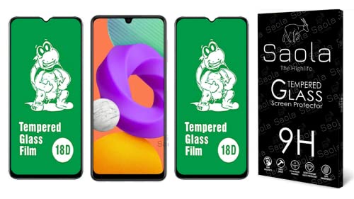 Image of Saola 18D Tempered Glass With Inbuilt AirBag Borders For Samsung Galaxy F23 5G (Pack Of 2) with Free Installation Kit. Full screen Coverage - 6.6 inch