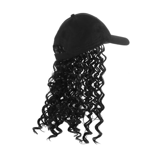 Casquette de baseball avec cheveux bouclés coiffure facile femmes