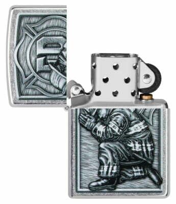 Encendedor Zippo Fire Fighter Personalizado Negro miniatura 3