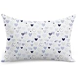 PinkZebra Funda de almohada, corazones azules