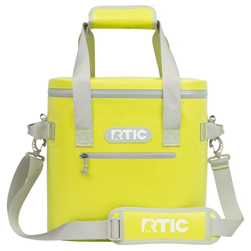 RTIC Ultra-Tough Soft Cooler 20 Can, Insulated Bag Portable Ice Chest Box for Lunch, Beach, Drink, Beverage, Travel, Camping, Picnic, Car, Trips, Floating Cooler Leak-Proof with Zipper, Citrus
