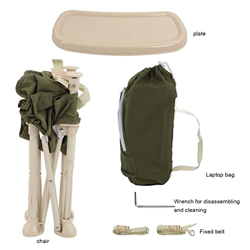 Assento de bebê portátil, assento dobrável para viagem de bebê com bandeja removível, bolsa de armaz