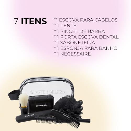 Marco Boni Kit Necessaire Masculina 6093 Preto 7 Itens