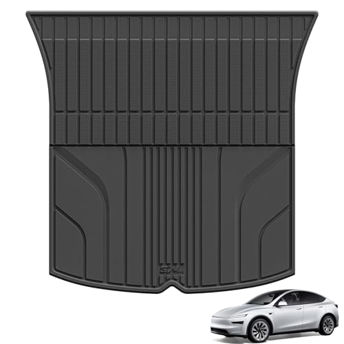 3W Kofferraumwanne für Tesla Model Y 2020-2024 und Neu 2025-2026 Juniper TPE Allwetter Maßgeschneiderte Kofferraummatte Set Model Y Juniper Auto Kofferraum Zubehör Wasserabweisend & Pflegeleicht