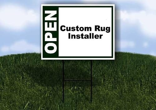 Custom Rug Installer Green Yard Sign 18x24 with Stand