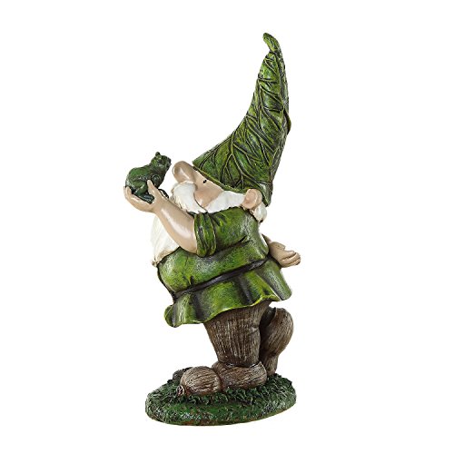 Topadorn Resin Gnome Statue Outdoor Garden Decorative Gnome Statuary,Gnome With Frog Statue #TOP4