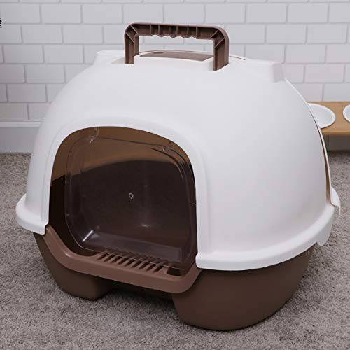 Balacoo – Caixa de areia para gatos com tampa de plástico para gatos