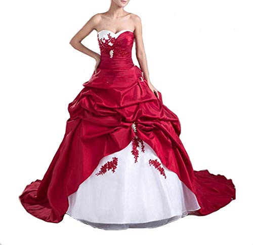 Robe de mariée bicolore YNQNFS dentelle et appliqués haute couture 48