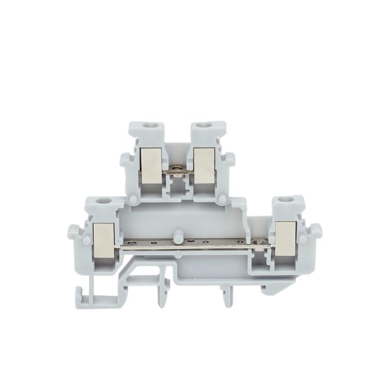 10 MBKKB-2.5 Screw Double-Deck DIN Rail Terminal Blocks, 2.5 mm² Wire Connector, Straight 2-Deck MBKKB2.5(MBKKB2.5-Gray)