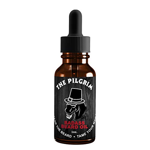 Image of Badass Beard Care Beard Oil - The Pilgrim Scent, 1 oz - Natural Ingredients, Keeps Beard and Mustache Full, Soft and Healthy, Reduce Itchy, Flaky Skin, Promote Healthy Growth