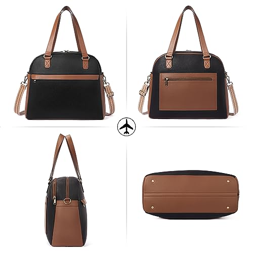 Image of CLUCI Weekender Bag for Women Travel Leather Duffel Bag Carry on Overnight Bag