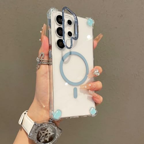 For Galaxy S26 Plus �p �P�[�X MagSafe�Ή� �����Y�X�^���h���� �J�o�[ PC�f��+TPU�o���p�[ �ϏՌ� �M�����N�V�[S26 Plus �J�o�[ �}�O�Z�[�t�Ή� �����O �X�^���h�@�\ �}�O�l�b�g���� ������ �S�ʕی� �Ռ��z�� ��