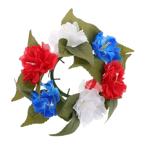 VICASKY ad anello di candela Anello di candela festivo ghirlande floreali artificiali ghirlanda di candele per la festa ghirlande di candele ghirlanda da tavola stoffa