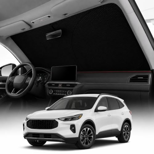 REEVAA 2026 3rd Pro Windshield Sunshade for 2020-2026 Ford Escape | Dual-Layer Heat & Sun Defense, OEM Design | Foldable Sun Shade Car Accessories with Storage Bag