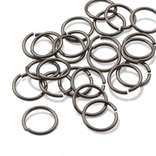 Gunmetal Black Jump Rings 10mm for Jewelry Making, 25 Pack 18 Gauge Professional Findings, Charm Connectors, Brass Components for Bracelets Necklaces Earrings, USA Made Quality