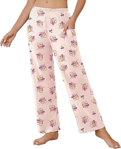 ELESOL Womens Pajama Wide Leg Palazzo Pj Lounge Comfy Pajama Bottoms