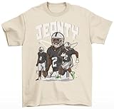 Ashton Jeanty Cartoon Style Las Vegas Football T-Shirt (US, Alpha, Large, Regular, Regular, Natural)