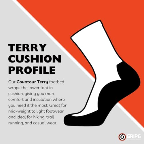 Image of GRIP6 Wool Micro-Crew Socks: Lightweight Wool Socks for Hiking, All Day Comfort - Wicking Crew Socks for Men and Women