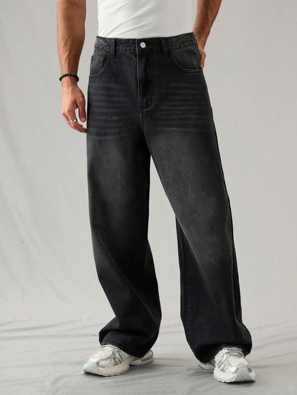 NUCOUTHS Men Whisker Straight Fit Mid Rise Denim Jeans (Black) - Image 3