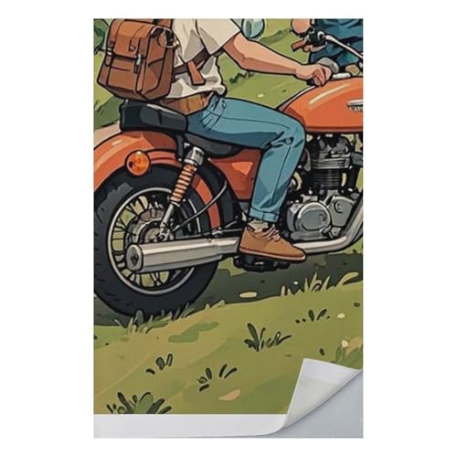 FHESDCW Friend Riding A Motorcycle Towel Quick Dry Ice Towels for Hot Weather Breathable Camping Towels Sweat Super Absorbent Bathroom Towel for Gym Yoga Pilates Exercise