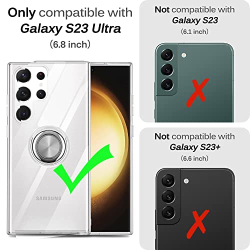 Miimall Capa transparente compatível com Samsung Galaxy S23 Ultra, S23 ultra transparente com suport