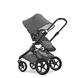 Bugaboo Fox Classic Complete Stroller, Black/Grey Mélange - Fully-Loaded Foldable Stroller with Advanced Suspension and All-Terrain Wheels