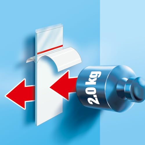 Image of tesa Powerstrips Large, Self-Adhesive Strips - Double-Sided Strips Suitable for Flat and Smooth Surfaces - Holds Objects up to 2 kg - Pack of 10 Powerstrips