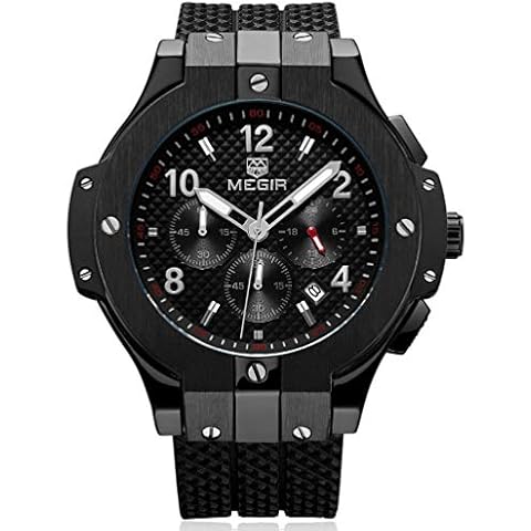 Men's Watches Chronograph Analogue Quartz Watch - Multi Dial Luminous Watch - with Date Display Cover