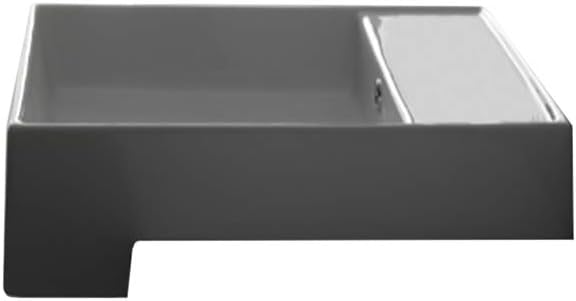 Scarabeo 8031/D-No Hole Teorema Square Ceramic Semi Recessed Sink, White