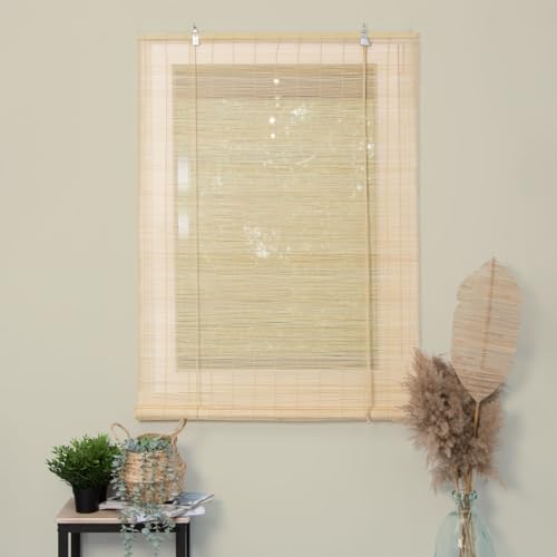 MADECOSTORE Roll'up Bambou Nature Fines Lattes Basiques - Nature - L120 x H180cm