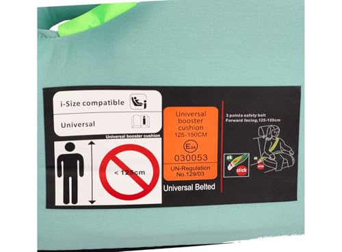 cartrend Kids Kindersitzerhöhung, Zertifiziert nach DIN ECE R129, für 125–150 cm Körpergröße, verbesserter Seitenaufpallschutz, ergonomisch, mint