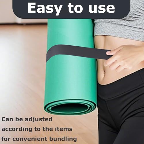 Nexhyp 2Pcs Yoga Mat Strap Slap Bands - Secure Rolled Yoga/Pilates Mats (20"x2"), Durable Non-Slip Hold for Thick Mats & Carrying, Easily ‘Slap’ On with Super Strong Hold for Women Girl (Black) - Image 5
