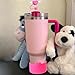 HIUSITY Valentine's Day Heart Straw Cover Topper+Silicone Boot Protector for Stanley Cup,Cute 10mm Straws Toppers Covers Cap+Boots for Stanley Tumbler 30&40oz,Stanleys Cups Accessories,PinkBeige