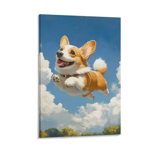 Corgi murale peinture sur toile pour célébrer l'amour des animaux