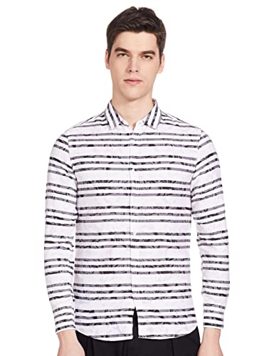 Image of Spykar Men's Striped Slim Fit Shirt