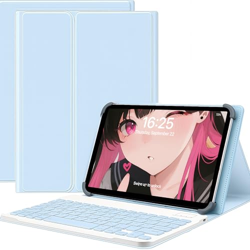 For TCL TAB 11 Gen2 �P�[�X �J�o�[ 11�C���` �^�u���b�g���C�����X ���C������ �X�^���h�@�\ �������L�[�{�[�h�t�� �l��TPU�t�b�N�Œ� Bluetooth�L�[�{�[�h �ϏՌ� PU���U�[ ����PU���U�[ Type-C�[�d�Ή� (�X�J�C