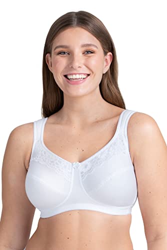 Miss Mary of Sweden Nicht-wattierter bügelloser Minimizer BH Cotton Now Flache Schalen 95D Weiss