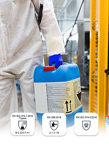 Lanon Chemical Resistant Gloves, Pvc Work Gloves For Men And Women, Resist Acid, Alkali, Solvent, Oil, Aging & Abrasion Resistance Non-Slip Heavy Duty Ruber Gloves #TOP6