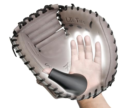 [for Kids] Catchers Thumb Shield Baseball Thumb Guard for Baseball & Softball Catchers Thumb Protector for Baseball Catcher Gear Training Aid Catcher Accessories Reduce Sting-Black