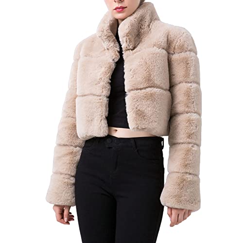 Manteaux courts en peluche pour femmes DGKaxiyaHM