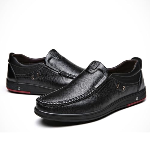 ADMLZQQ Men's Dress Shoes Comfortable Slip on Casual Flat Plain Shoes Classic Modern Formal Oxfords Shoes4