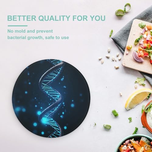 Planches à découper en verre hygiénique bleu rond anti-odeur