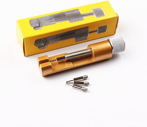 Mekey Watch Band Removal Tool For Apply Watch Band Pins Link Remover Repair Tool Kit For Watchmakers with 3 Pack of Extra Pins. (Gold)