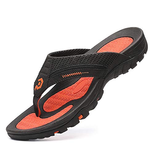 Flip Flops for Men, Mens Waterproof Shower Thong Sandals Boys Summer Outdoor Sport Slippers Non Slip Athletic Walking Slides Comfortable Beach Sandals for Men