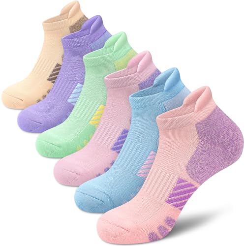 WISVOOO Ankle Socks Women Anti-blister Breathable Running Athletic Cushioned Socks 3/6 Pairs