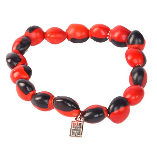 EVELYN BROOKS Classic Stretchy Adjustable Beaded Bracelet for Women 6.5” - 7.5” w/Meaningful Good Luck Huayruro Seeds Beads - Great Gifts for Mom, Daughter, Sister, Aunt, Girlfriend