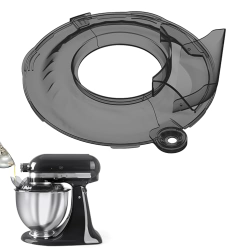 Image of Pouring Shield for KitchenAid Tilt Head 4.5-5QT Stainless Steel (Only),Safety Pouring Shield,Splatter Guard for kitchenaid mixer bowl,Kitchen Aid Stand Mixers (Transparent Black, for 4.5-5 QT)
