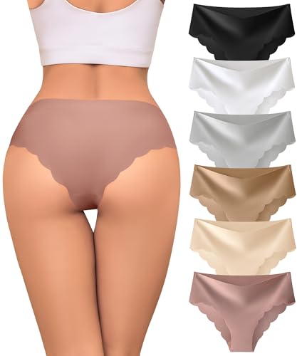 Image of Womens Breathable Seamless Thong Panties No Show thongs Workout Thongs Women Comfortable Thong Underwear Sexy 6 Pack